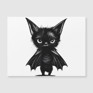 Halloween Chagrijnige Zwarte Kitten in Vleermuis K