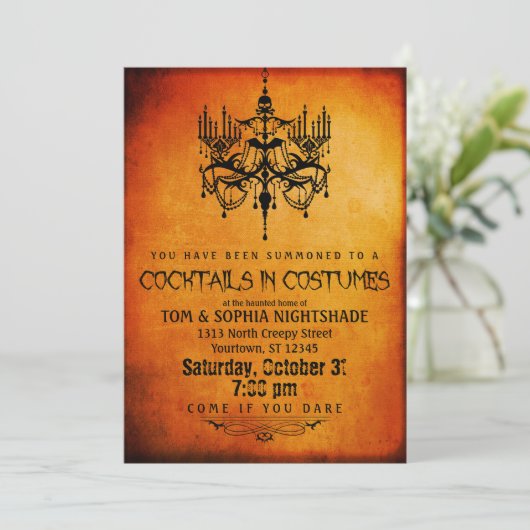 Halloween Chandelier | Aangepaste fotogroep Kaart (Staand voorkant)