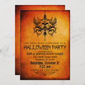 Halloween Chandelier Party Invitation Kaart (Voorkant / Achterkant)