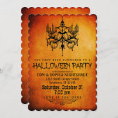 Halloween Chandelier Party Invitation Kaart (Voorkant / Achterkant)