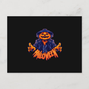 Halloween character jack o lantern terror briefkaart