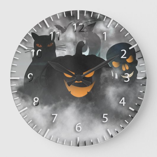 Halloween Characters and Icons Round Wall Clock Grote Klok (Voorkant)