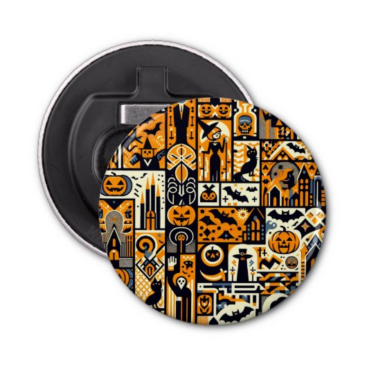 Halloween Characters Button Flesopener (Voorkant)
