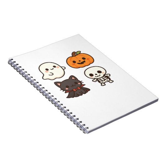 Halloween Characters � Ghost, Pumpkin, Black Cat & Notitieboek (Rechterzijde)