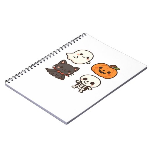 Halloween Characters � Ghost, Pumpkin, Black Cat & Notitieboek (Linkerzijde)