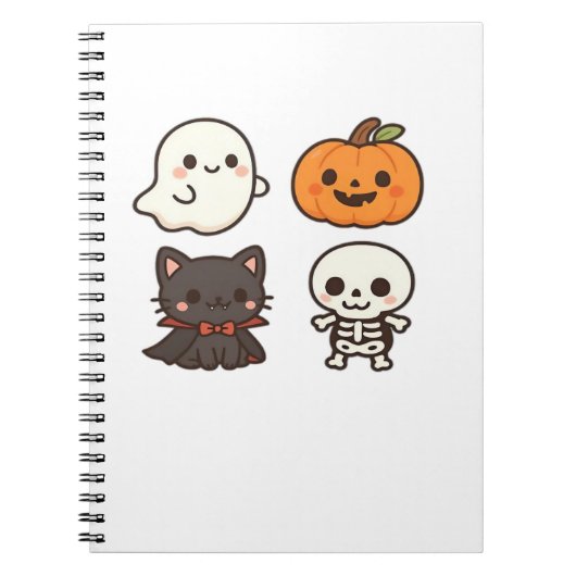 Halloween Characters � Ghost, Pumpkin, Black Cat & Notitieboek (Voorkant)