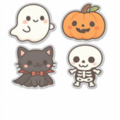 Halloween Characters � Ghost, Pumpkin, Black Cat & Sticker (Voorkant)