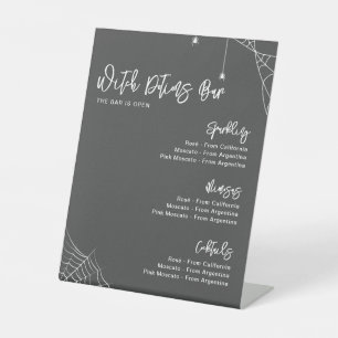 Halloween Charcoal Gray Vrijgezellenfeest Bar Reclamebord Met Voetstuk