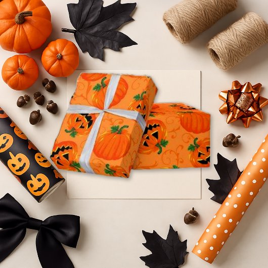 Halloween Charming Pumpkin Party Cadeaupapier