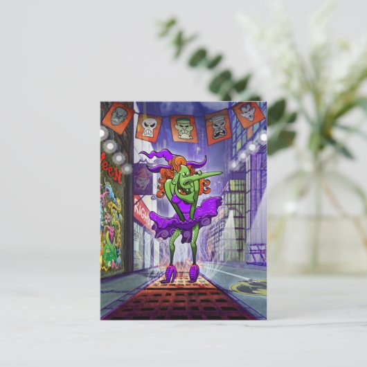 Halloween Charming Witch Briefkaart (Staand voorkant)