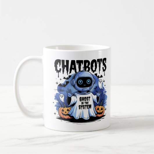 🤖Halloween Chatbot AI Funny Ghost In Machine 👻🎃 Koffiemok (Links)