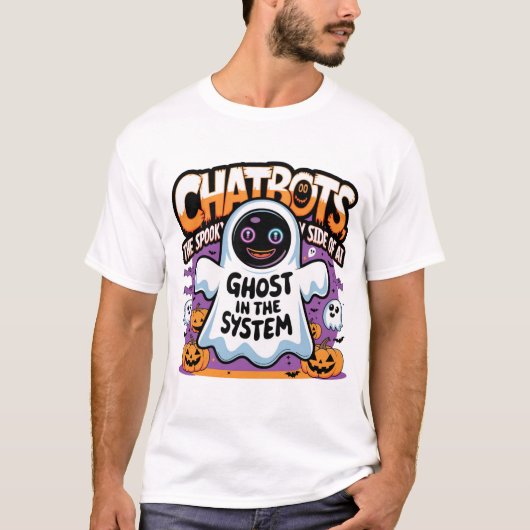 🤖Halloween Chatbot AI Grappige Geest In Machine � T-shirt (Voorkant)