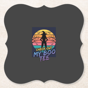 Halloween Check Out My Boo T-shirt ontwerp_1 Kartonnen Onderzetters