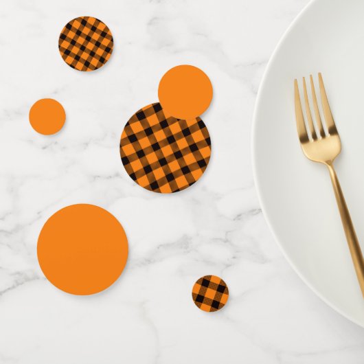 Halloween Check Patroon Confetti (Groep)