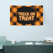 Halloween Check Patroon Spandoek (Beurs)