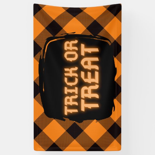 Halloween Check Patroon Spandoek (Verticaal)