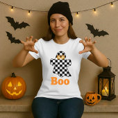 Halloween Checkerboard Ghost Boo T-shirt