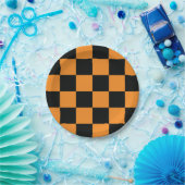 Halloween Checkers patroon Papieren Bordje (Feest)