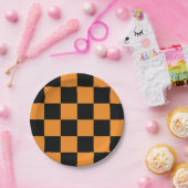 Halloween Checkers patroon Papieren Bordje (Feest)