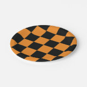 Halloween Checkers patroon Papieren Bordje (Gekanteld)