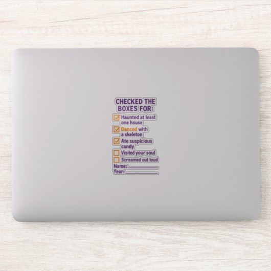 Halloween checklist ingecheckte vakjes Spooky To-D Sticker (Computer)