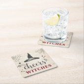 Halloween Cheers Witches Funny Bachelorette Party Kartonnen Onderzetters (Insitu)