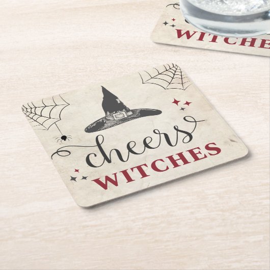 Halloween Cheers Witches Funny Bachelorette Party Kartonnen Onderzetters (Schuin)