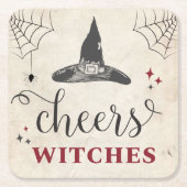 Halloween Cheers Witches Funny Bachelorette Party Kartonnen Onderzetters (Voorkant)