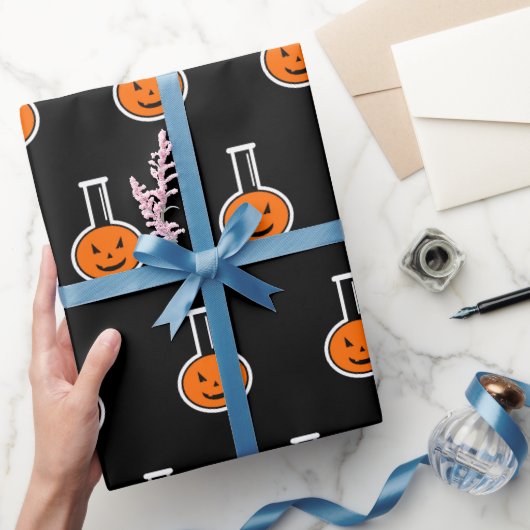 Halloween Chemistry Pumpkin Wrapping Paper Cadeaupapier (Geschenken)