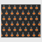 Halloween Chemistry Pumpkin Wrapping Paper Cadeaupapier (Vlak)