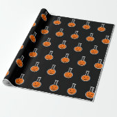 Halloween Chemistry Pumpkin Wrapping Paper Cadeaupapier (Uitgerold)