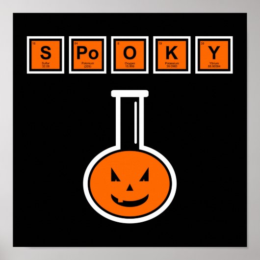 Halloween Chemistry Spooky Pumpkin Poster (Voorkant)