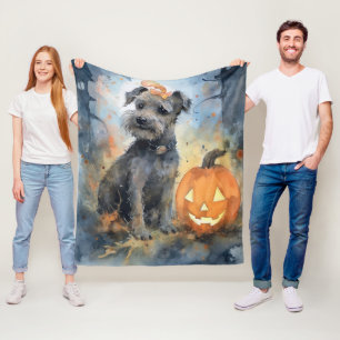 Halloween Chesapeake Bay Terrier met pompoenen Fleece Deken