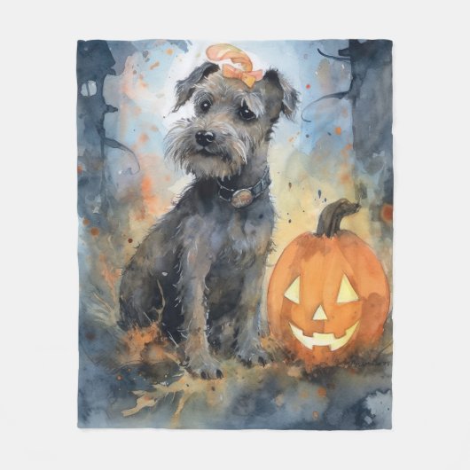 Halloween Chesapeake Bay Terrier met pompoenen Fleece Deken (Voorkant)