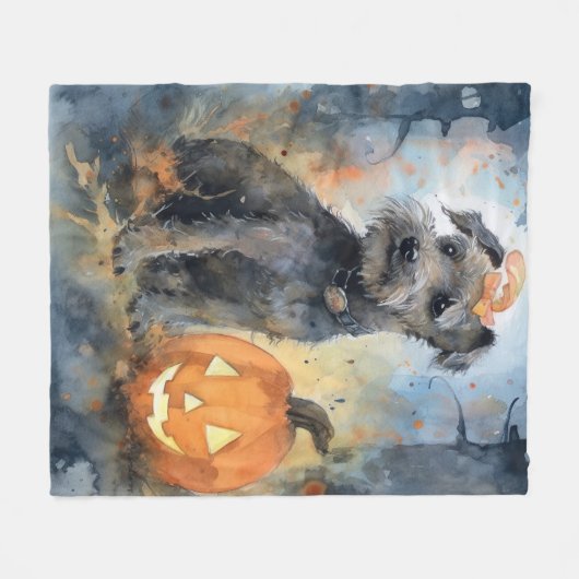 Halloween Chesapeake Bay Terrier met pompoenen Fleece Deken (Voorkant (Horizontaal))