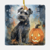Halloween Chesapeake Bay Terrier met pompoenen Keramisch Ornament (Voorkant)