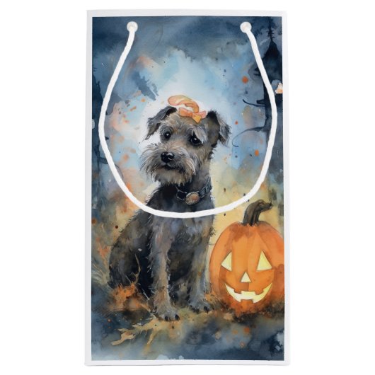Halloween Chesapeake Bay Terrier met pompoenen Klein Cadeauzakje (Achterkant)