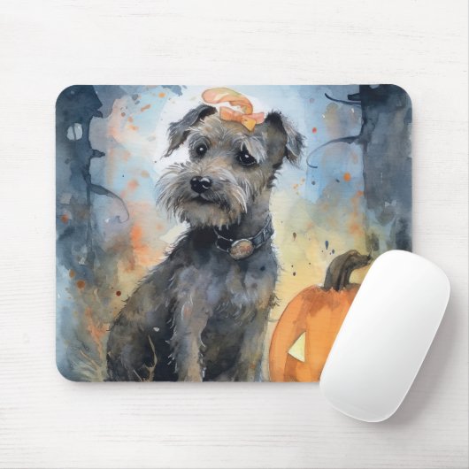 Halloween Chesapeake Bay Terrier met pompoenen Muismat (Met muis)