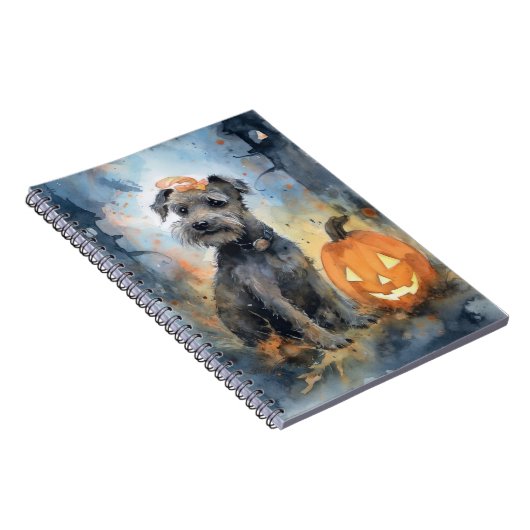 Halloween Chesapeake Bay Terrier met pompoenen Notitieboek (Rechterzijde)