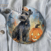 Halloween Chesapeake Bay Terrier met pompoenen Ronde Button 6,0 Cm (In situ)
