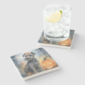 Halloween Chesapeake Bay Terrier met pompoenen Stenen Onderzetter (Zijkant)