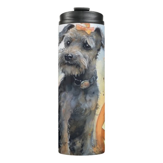 Halloween Chesapeake Bay Terrier met pompoenen Thermosbeker (Voorkant)