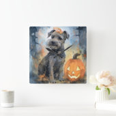 Halloween Chesapeake Bay Terrier met pompoenen Vierkante Klok (Huis)
