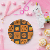 Halloween Chessboard Papieren Bordje (Feest)