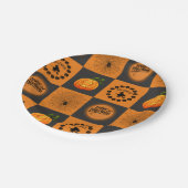 Halloween Chessboard Papieren Bordje (Gekanteld)