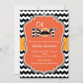 Halloween Chevron Baby shower Uitnodiging (Voorkant)