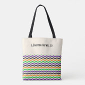 Halloween Chevron Green Paars Black Oranje naam Tote Bag (Achterkant)