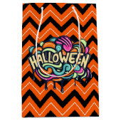 Halloween Chevron Medium Cadeauzakje (Voorkant)