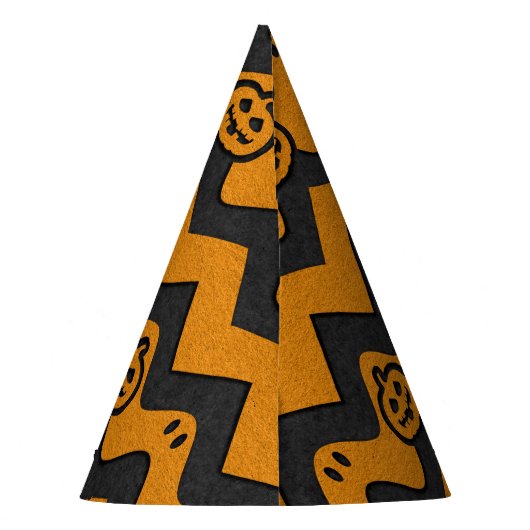 Halloween Chevron Patroon met geesten en pompoenen Feesthoedjes (Achterkant)