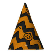 Halloween Chevron Patroon met geesten en pompoenen Feesthoedjes (Rechts)